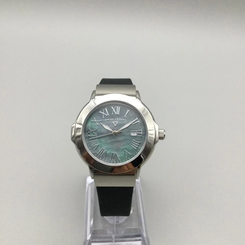 Swiss Legend South Beach Womens Watch 36mm Green MOP Black Strap New Battery